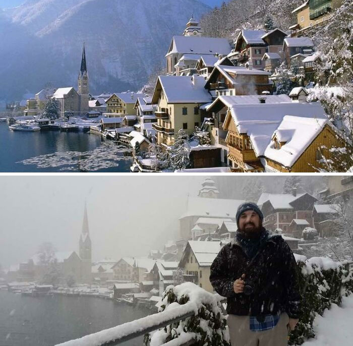 En nuestra luna de miel en Hallstatt, Austria