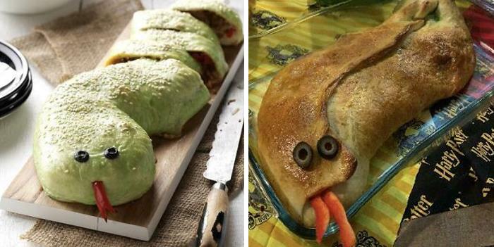 Pizza de serpiente rellena. ¡Lo clavé!