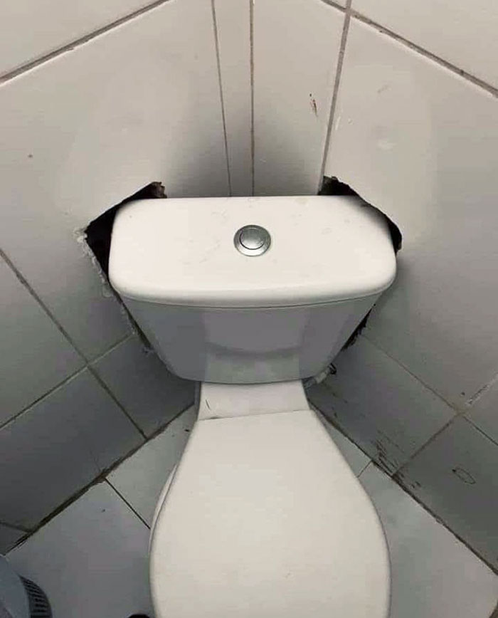 Es decir, podrías haber girado el inodoro, pero da igual