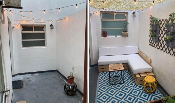Un patio pequeño, con un presupuesto acotado. Antes y después
