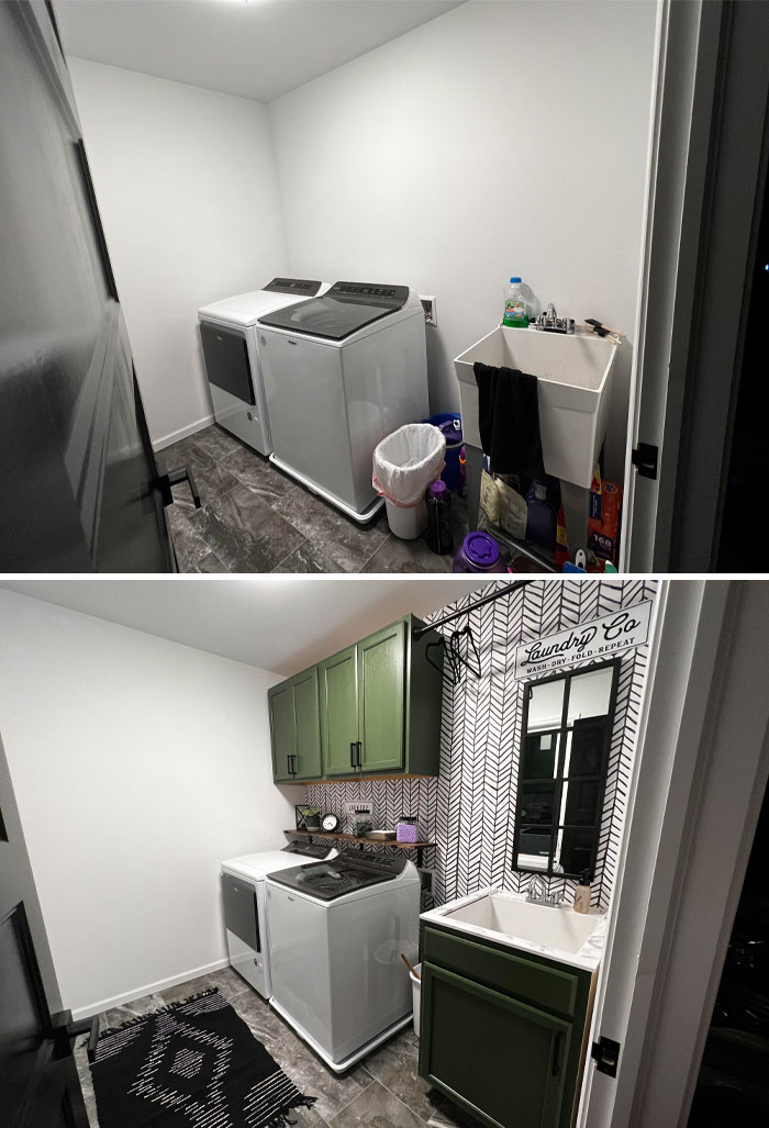 Recientemente, ¡terminé la renovación del cuarto de lavado! Hice todo por mi cuenta, ¡el resultado me enorgullece mucho! ¡Miren para ver cómo estaba antes!