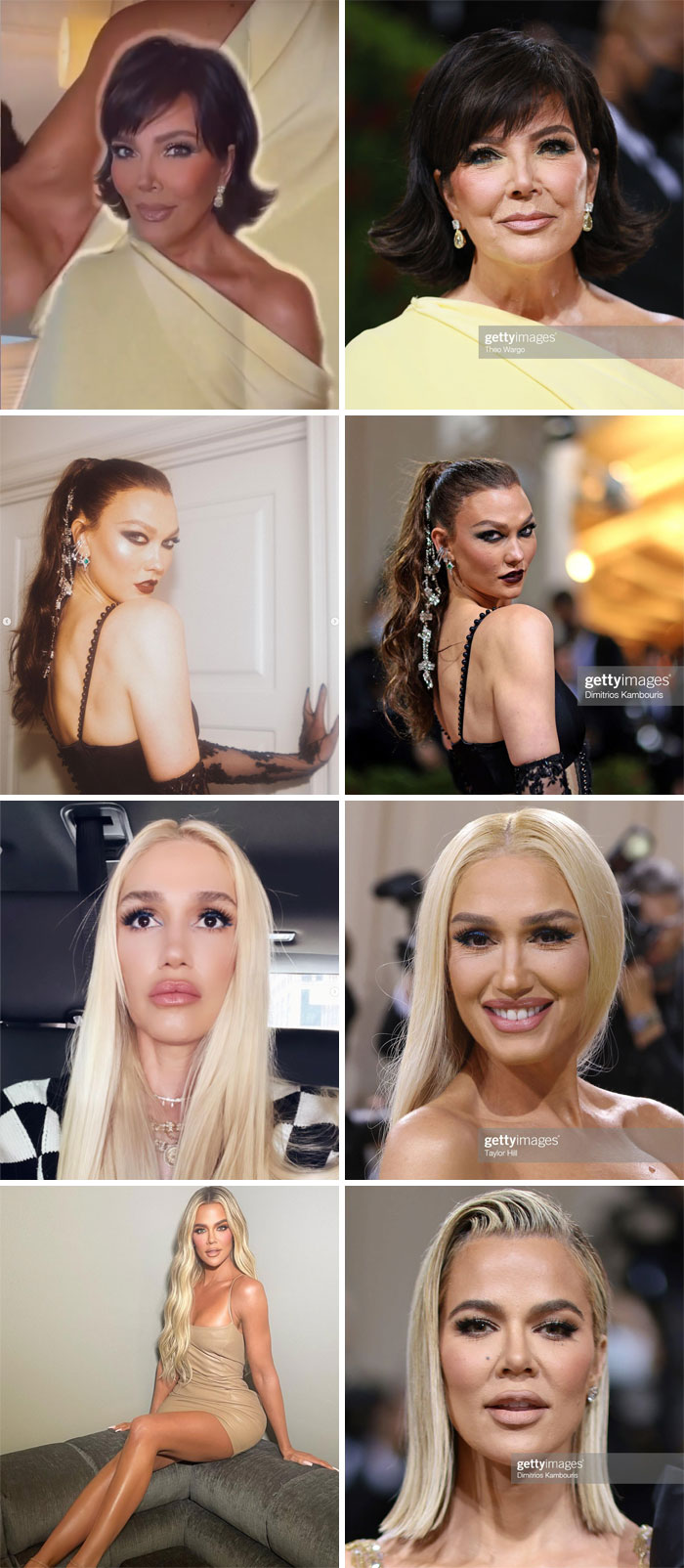 Algunas fotos sin filtro y sin editar de la Gala del Met en comparación con sus equivalentes en Instagram o con las fotos publicadas más recientemente