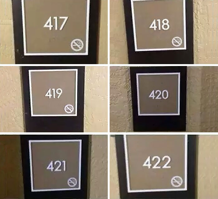 Me he dado cuenta de algo mientras buscaba mi habitación en el hotel hoy