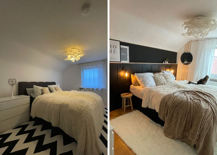 Revestimiento de pared hecho con puertas de muebles de IKEA