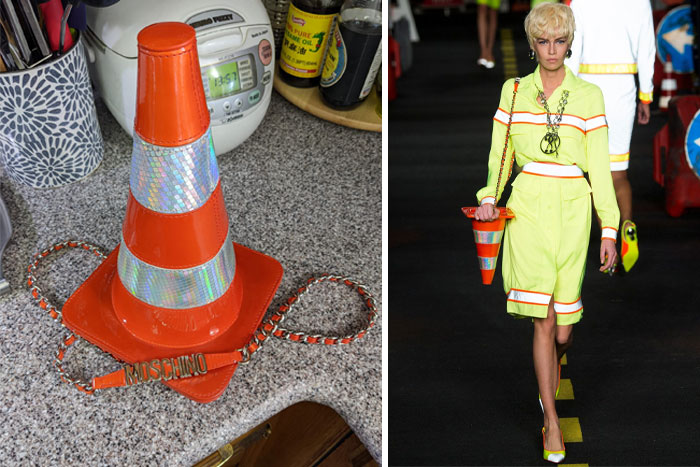 Encontré este hallazgo de Moschino de 2016, un bolso de hombro de Cono de Seguridad mientras buscaba antigüedades en Dallas, Texas. Fui capaz de autenticar este bolso Como genuino antes de comprarlo. ¡Emocionada de añadir una pieza única a mi colección!