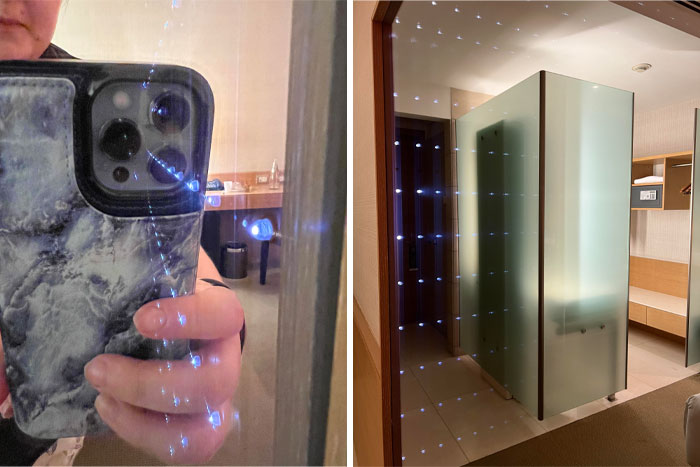 ¿Qué son esas luces que parecen estar detrás del espejo del hotel en el que me hospedo?