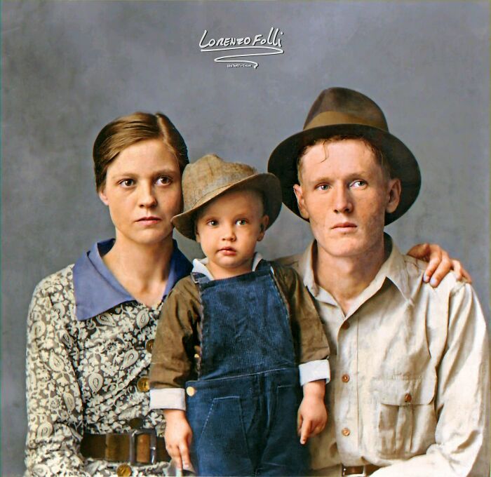Elvis Presley y sus padres, 1937