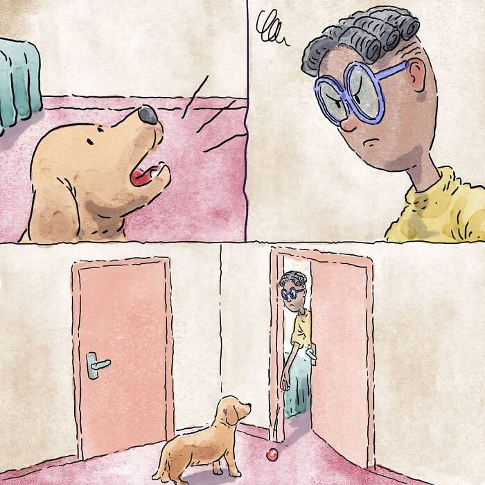 Este artista crea 3 emotivos cómics sobre la vida con un gato y un perro inspirados en sus experiencias personales