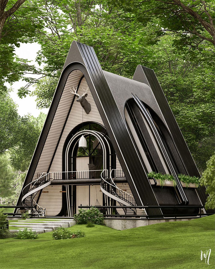 Moderna cabaña en forma de A en Bedford Hills, Nueva York