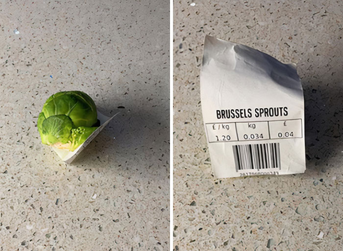 Pedí una col de Bruselas en lugar de 1 kg. Hay que cortarlas en cuatro para que salgan redondas
