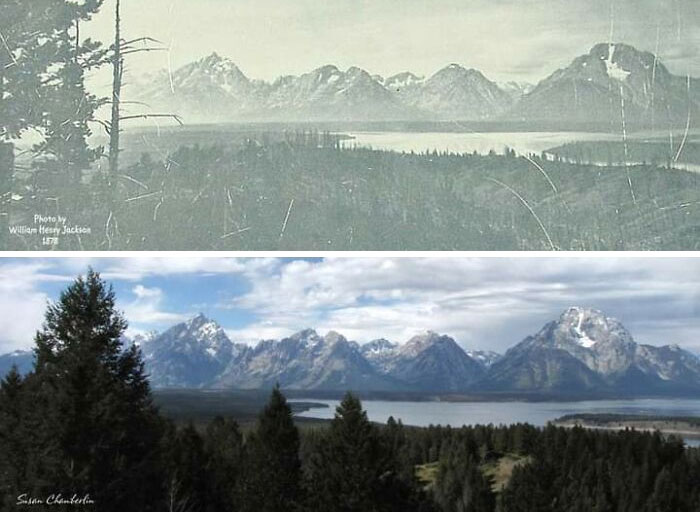1878 - 2022. Tetons. No ha cambiado mucho en esta foto. Pero sigo pensando que es genial