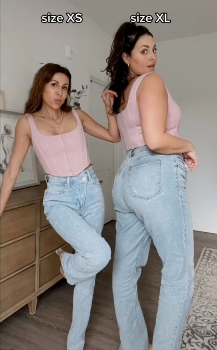 Women Compare XL And XS Sizes Of The Same Clothes, And Their Videos Go Viral