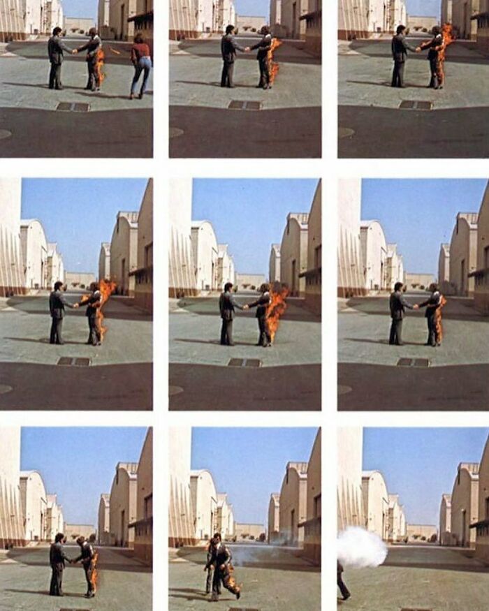  Tomas descartadas para la portada del álbum Wish You Were Here de Pink Floyd, en 1975