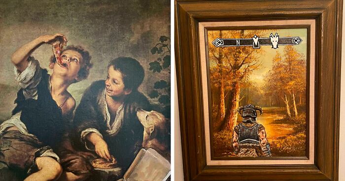 26 Artistas que mejoraron cuadros de tiendas de 2ª mano con sus pinceles (nuevas imágenes)