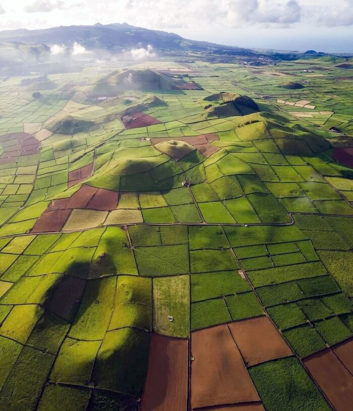 Este paisaje parece que alguien ha dejado caer una manta verde acolchada sobre la tierra