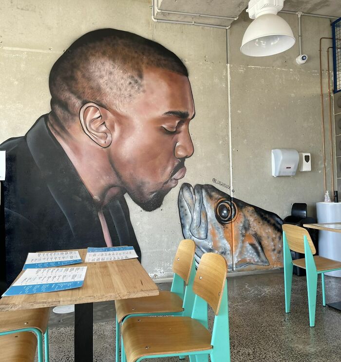 Este mural de un local de Fish & Chips