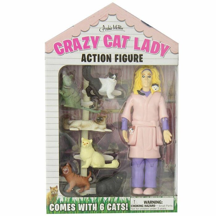 Figura de acción de la loca de los gatos - $12.71 dólares