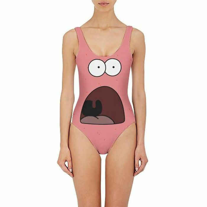 Traje de baño de una pieza de Patricio sorprendido