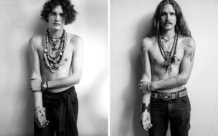 Este fotógrafo de celebridades retrata a modelos masculinos con décadas de diferencia (14 fotos)