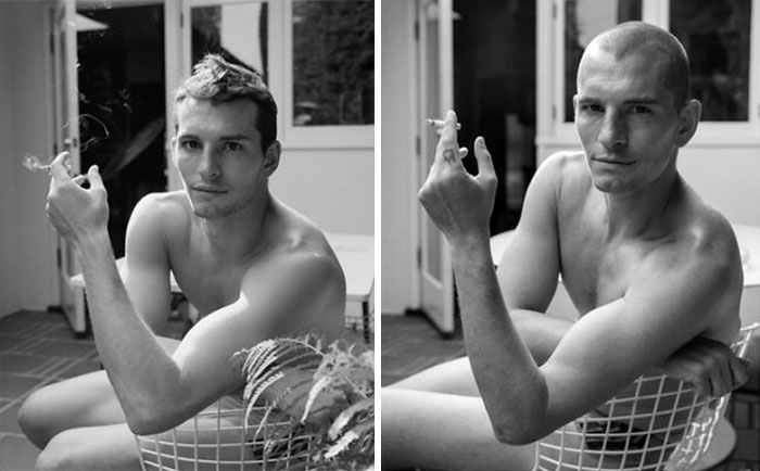 Este fotógrafo de celebridades retrata a modelos masculinos con décadas de diferencia (14 fotos)