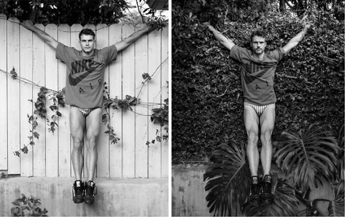 Este fotógrafo de celebridades retrata a modelos masculinos con décadas de diferencia (14 fotos)