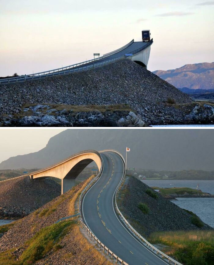 El puente Storseisundet, en Noruega