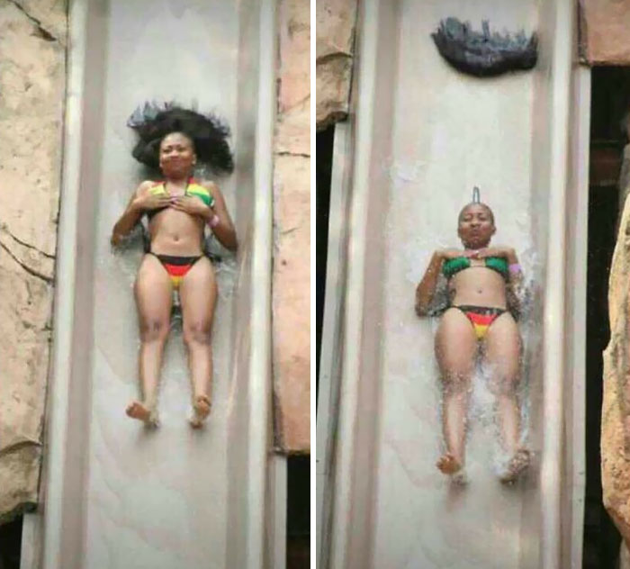 No quería perder el bikini, pero...