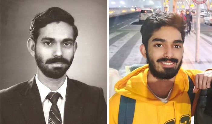 Mi papá y yo. 1982 y 2021. Ambos de 20 años, con 39 años de diferencia