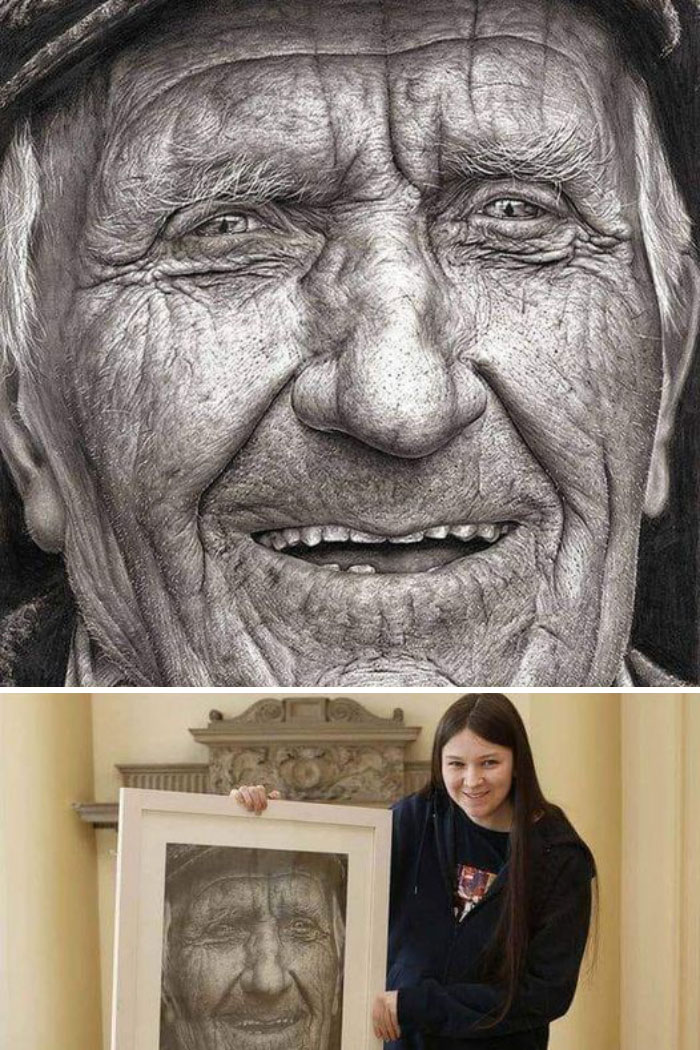 Dibujo a lápiz de la artista irlandesa de 16 años Shania Mcdonagh