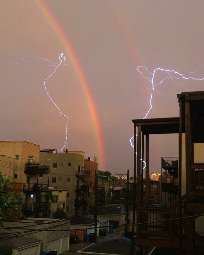 Doble arcoíris sobre Chicago