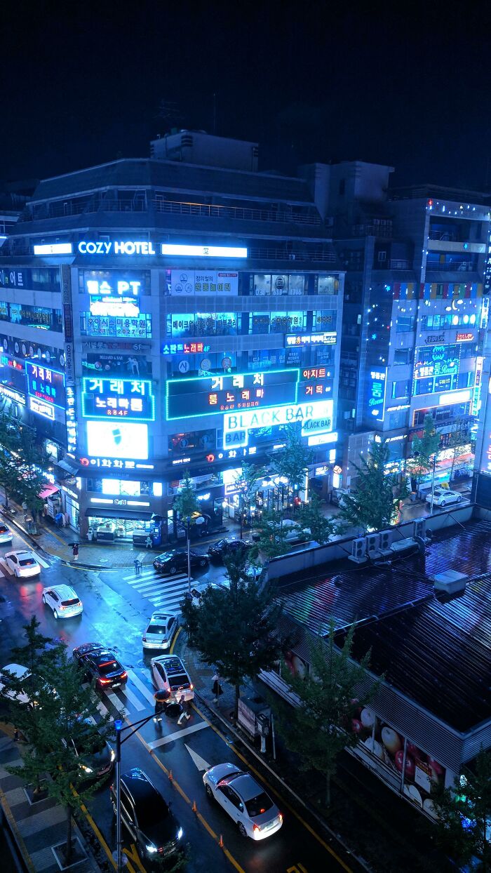 La vista desde la ventana de mi estudio, en Corea