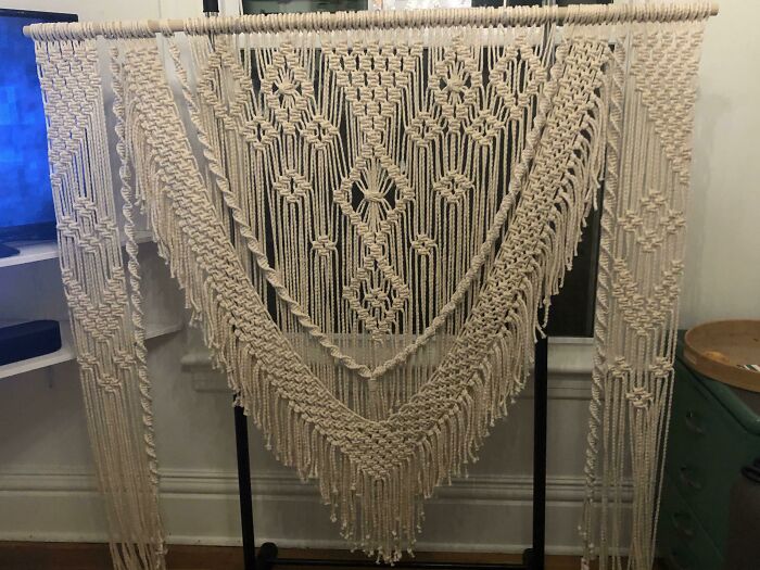 ¡¡No puedo esperar a 'atar el nudo' bajo este macramé que terminé esta noche!!