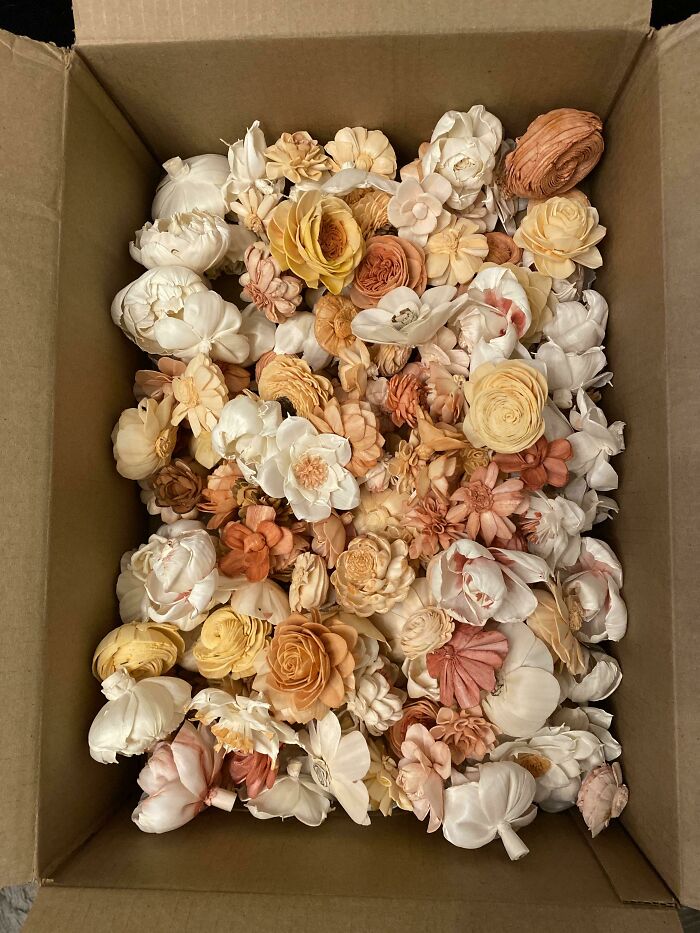 ¡¡Lo hice!! Mi caja de 250 flores Sola teñidas y pintadas a mano