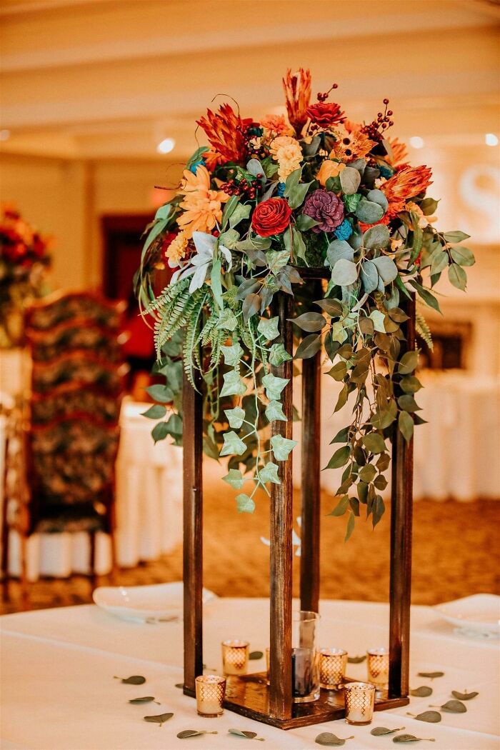 Arreglos florales altos hechos en casa
