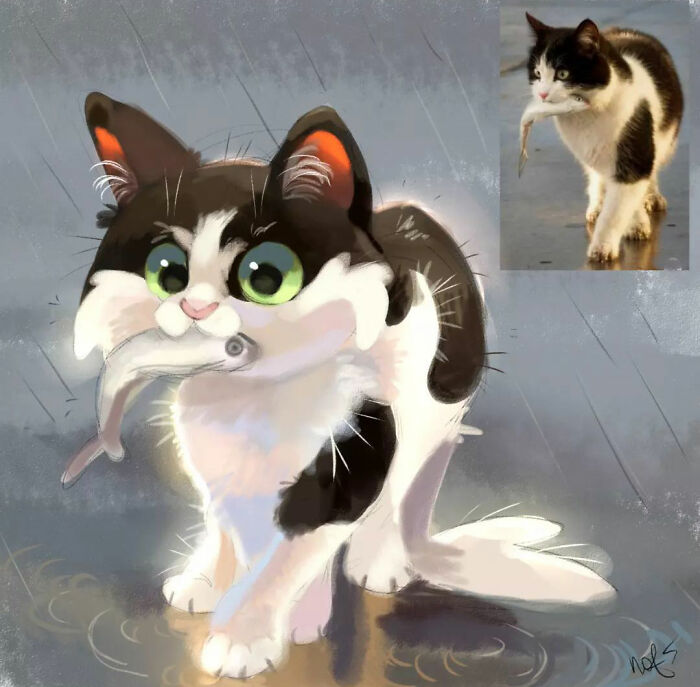 “Mr. Lucifer” Turns Funny Animal Pics Into Adorable Drawings, And Here’s 30 Of Their Cutest Works