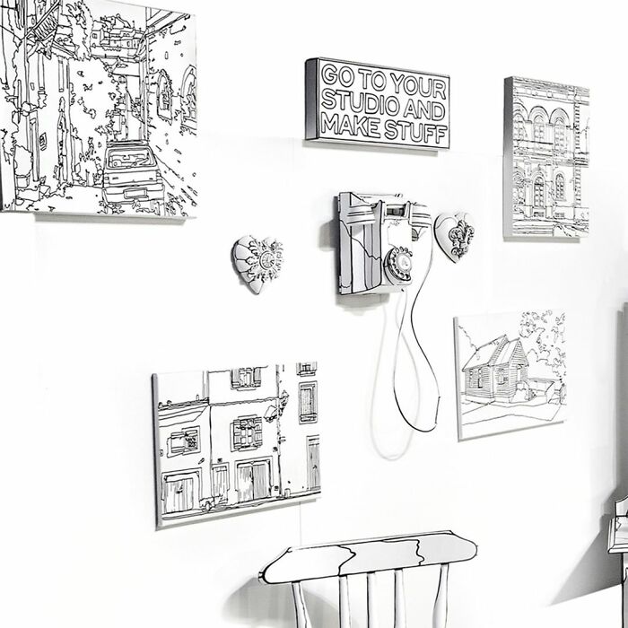 Esta artista pintó su casa para crear una ilusión 2D, y aquí hay 33 fotos de su trabajo
