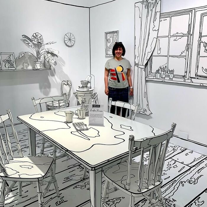 Esta artista pintó su casa para crear una ilusión 2D, y aquí hay 33 fotos de su trabajo