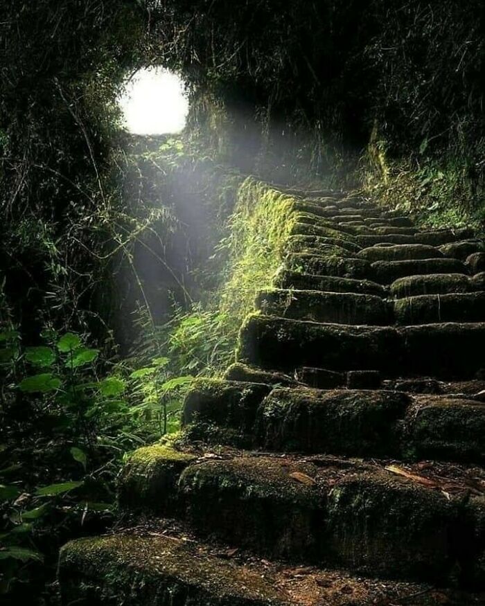 Camino inca antiguo que lleva a Machu Picchu en Perú