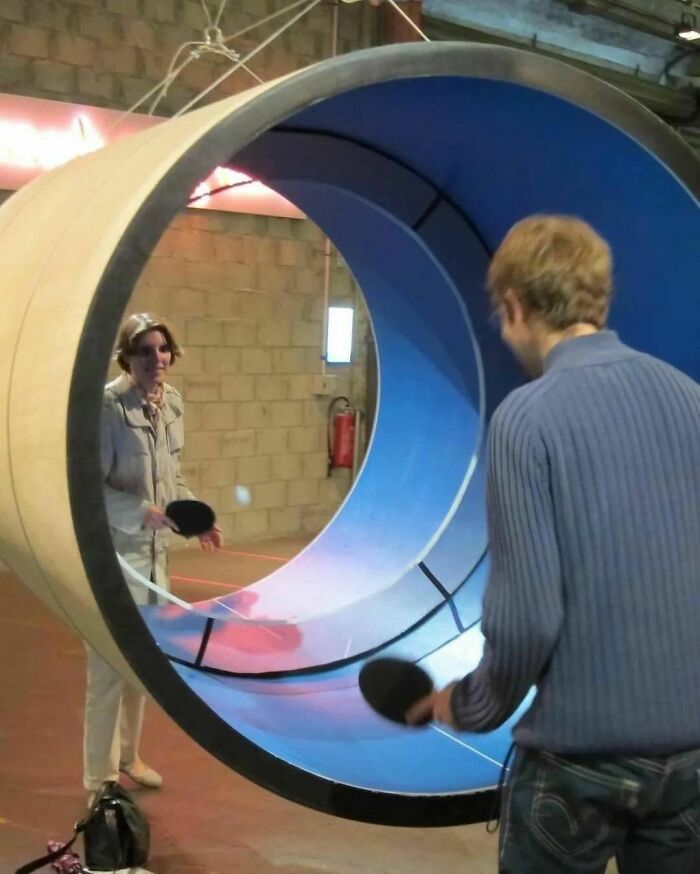 Tubo para jugar ping pong