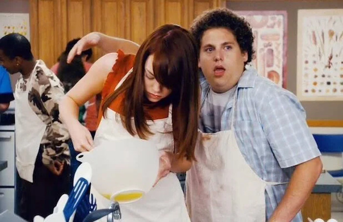 Emma Stone y Jonah Hill en Supersalidos (2007)