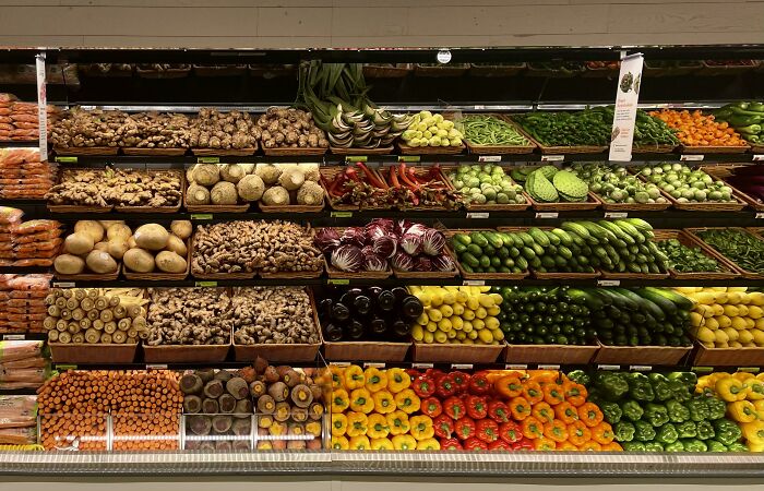 Estanterías de verduras