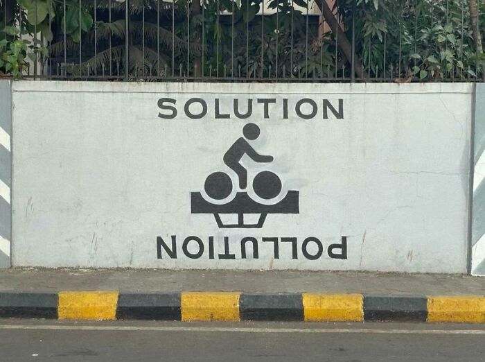 “Solución/Contaminación” en una pared de Francia 