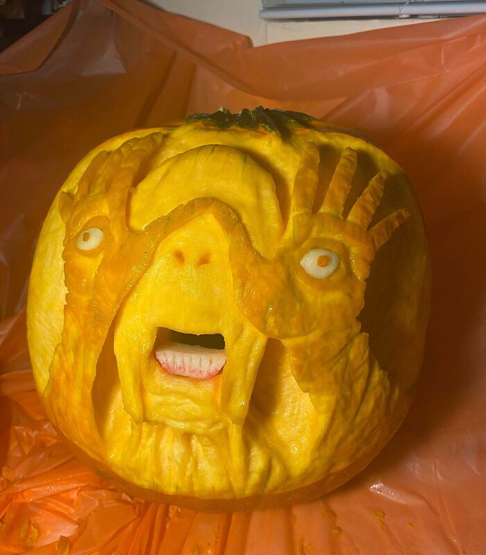 Tallado de calabaza del Hombre Pálido en 3D