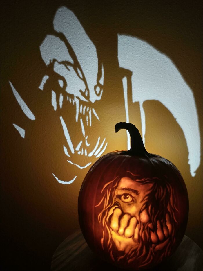 Una calabaza para un concurso en el trabajo