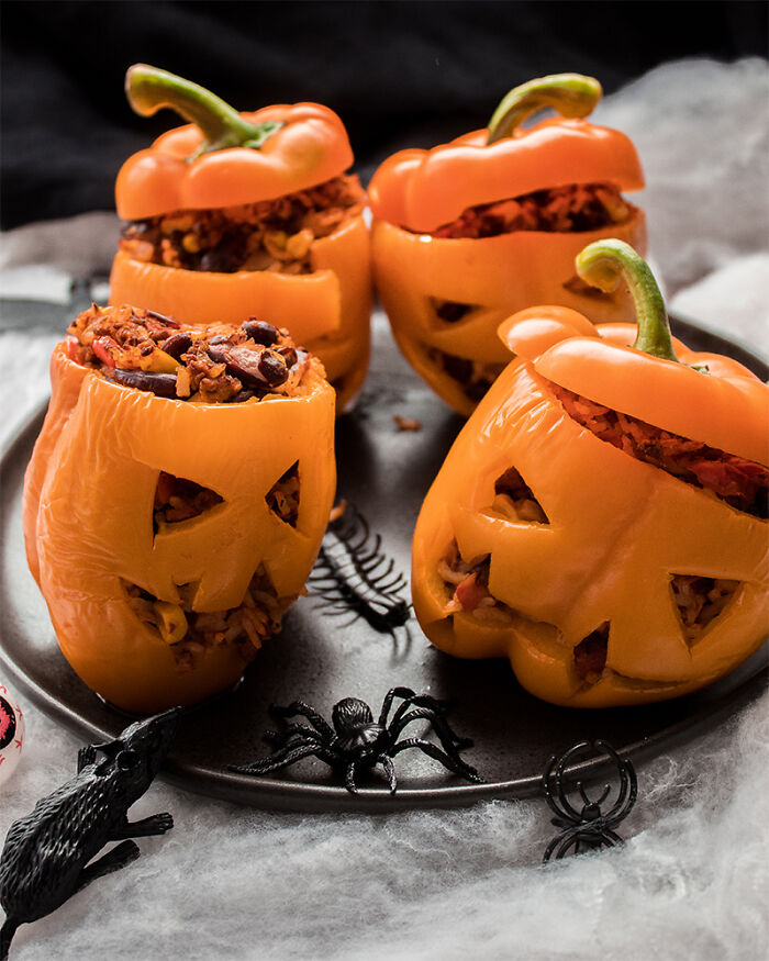 Pimientos de Halloween rellenos