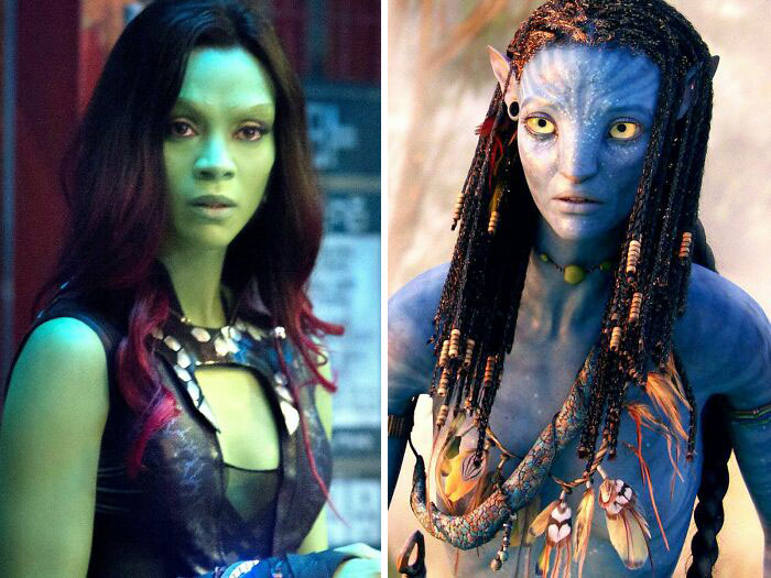 A Zoe Saldana le falta un alienígena rojo para ser un Rgb completo