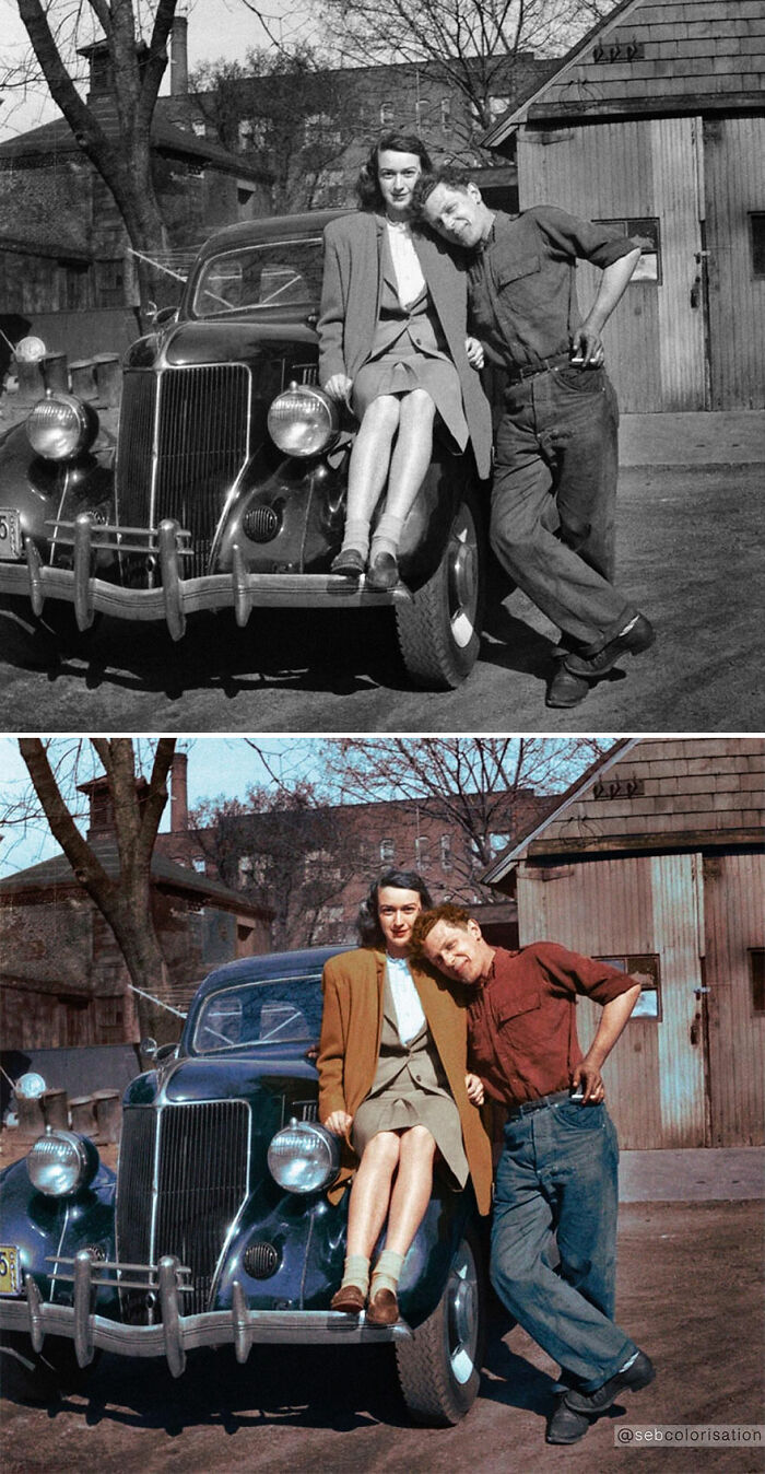Pareja anónima fotografiada en 1942