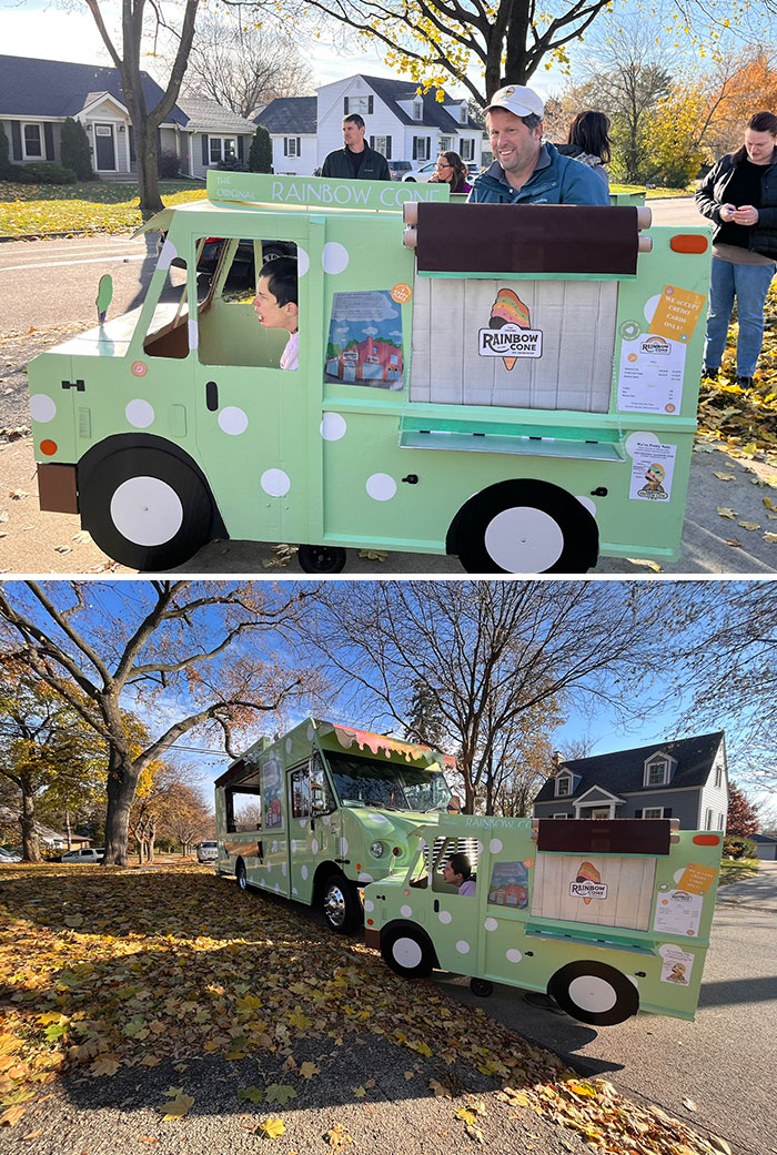 Este helado es extra dulce gracias a la familia Spontak. Cada año, Mark convierte la silla de ruedas de su hijo en un disfraz de Halloween espectacular