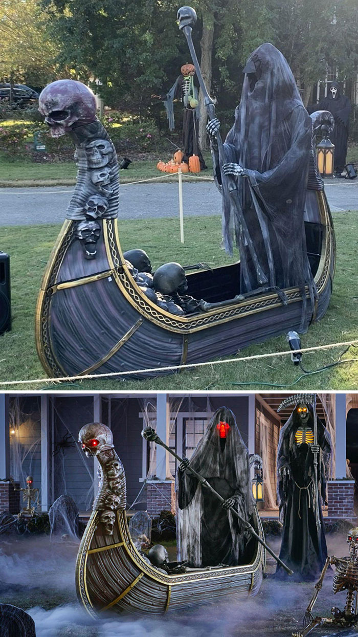 Tengo mi esqueleto de 3,5 metros, ahora estoy esperando ansiosamente que Home Depot traiga su Barca de los Muertos de 2,5 metros