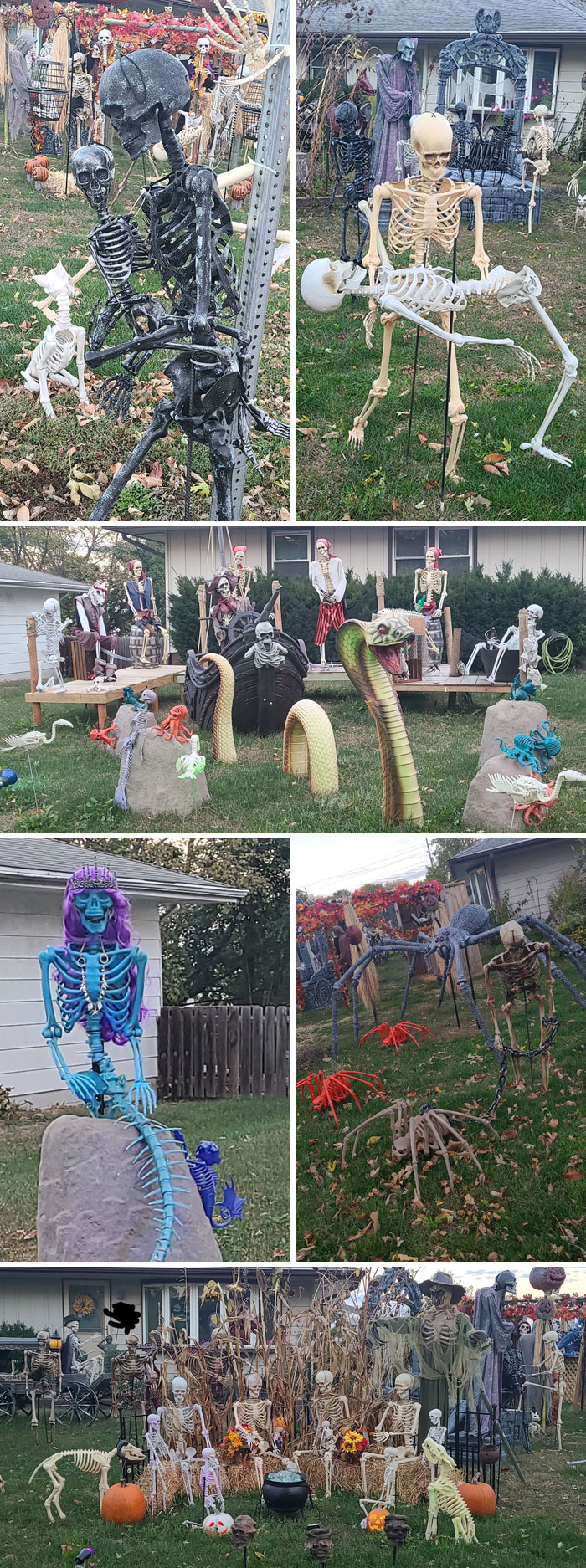 Mi vecino no se anda con chiquitas cuando se trata de sus decoraciones de Halloween